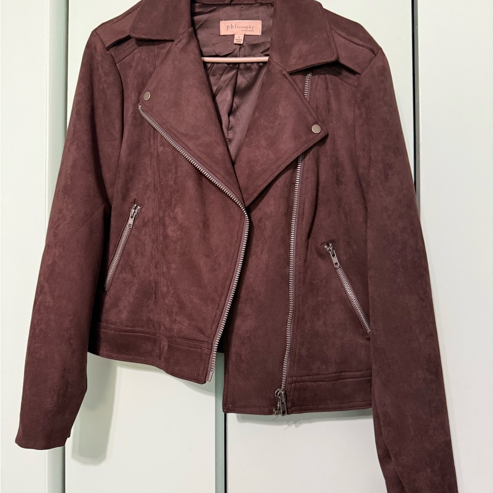 Philosophy Women's Dark Brown Suede Leather Jacket